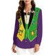 thumbnail image 3 of TaTaai Ladies Mardi Gras Printed Long Sleeve Loose Casual Shirt Unisex Lapel Fashion Blouse Holiday Top for Daily Office Party Streetwear Spring Summer Wear Gift, 3 of 9
