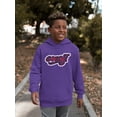 thumbnail image 2 of Emoji Graffiti Plaid - Red Urban Street Art Design Youth's Hoodie, 2 of 4