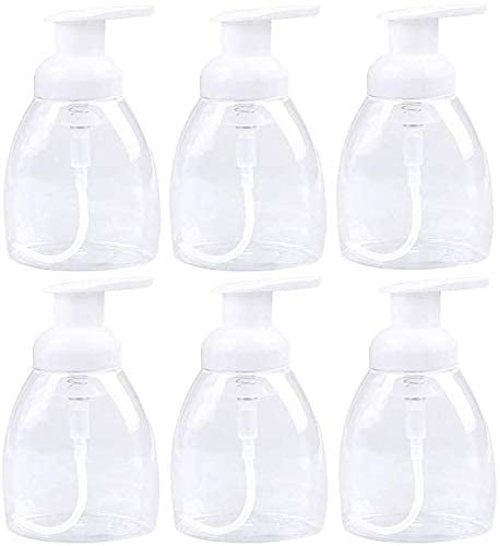 Oval Clear Plastic Soap Dispenser Pump Bottles with 10 oz Capacity 6 Pack 