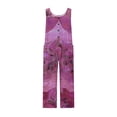 thumbnail image 4 of Xdegoge Jumpsuit for Women Sleeveless Crewneck Wide Leg Jumpsuits Fashion Floral Prints Boho Hawaiian Overalls Vintage Casual Loose Bib Pants with Pockets, 4 of 7