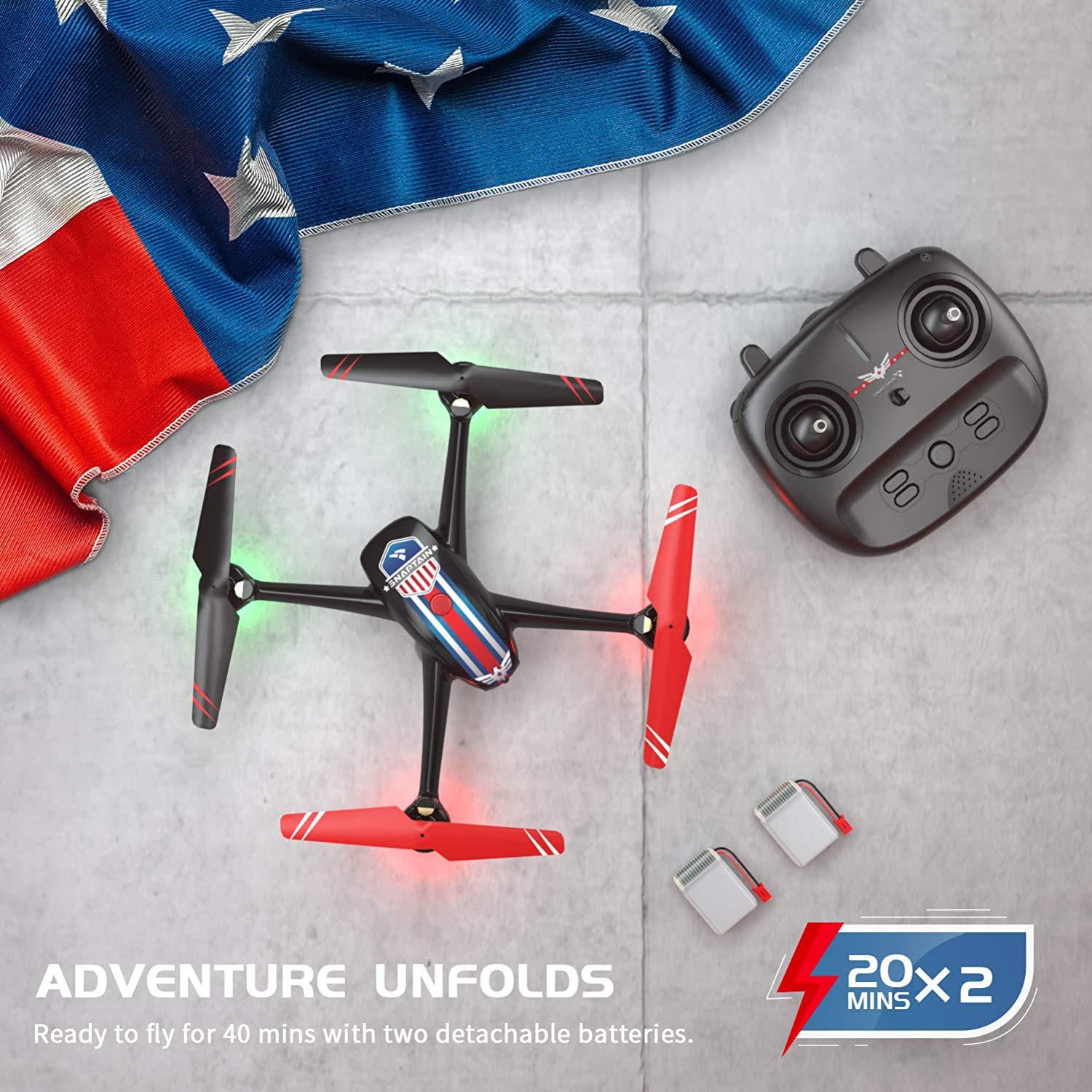 SNAPTAIN SP660 FPV RC Drone with Camera 720P HD WiFi Live Video Quadcopter w Long Flight Time Voice Control Gesture Control APP Support