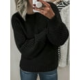 thumbnail image 1 of Cozy Women Crew Neck Pullover Sweater - Soft Knit Long Sleeve Solid Color Wardrobe, 1 of 12