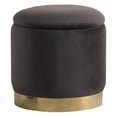 thumbnail image 1 of Jacobson Tufted Velvet Gray Accent Ottoman, 1 of 2