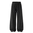 thumbnail image 5 of Men's Sweatpants Loose Striped Straight Leg Sweatpants For Men Elastic Waisted Wide Leg Pants Men's Drawstring waist Pants, 5 of 6