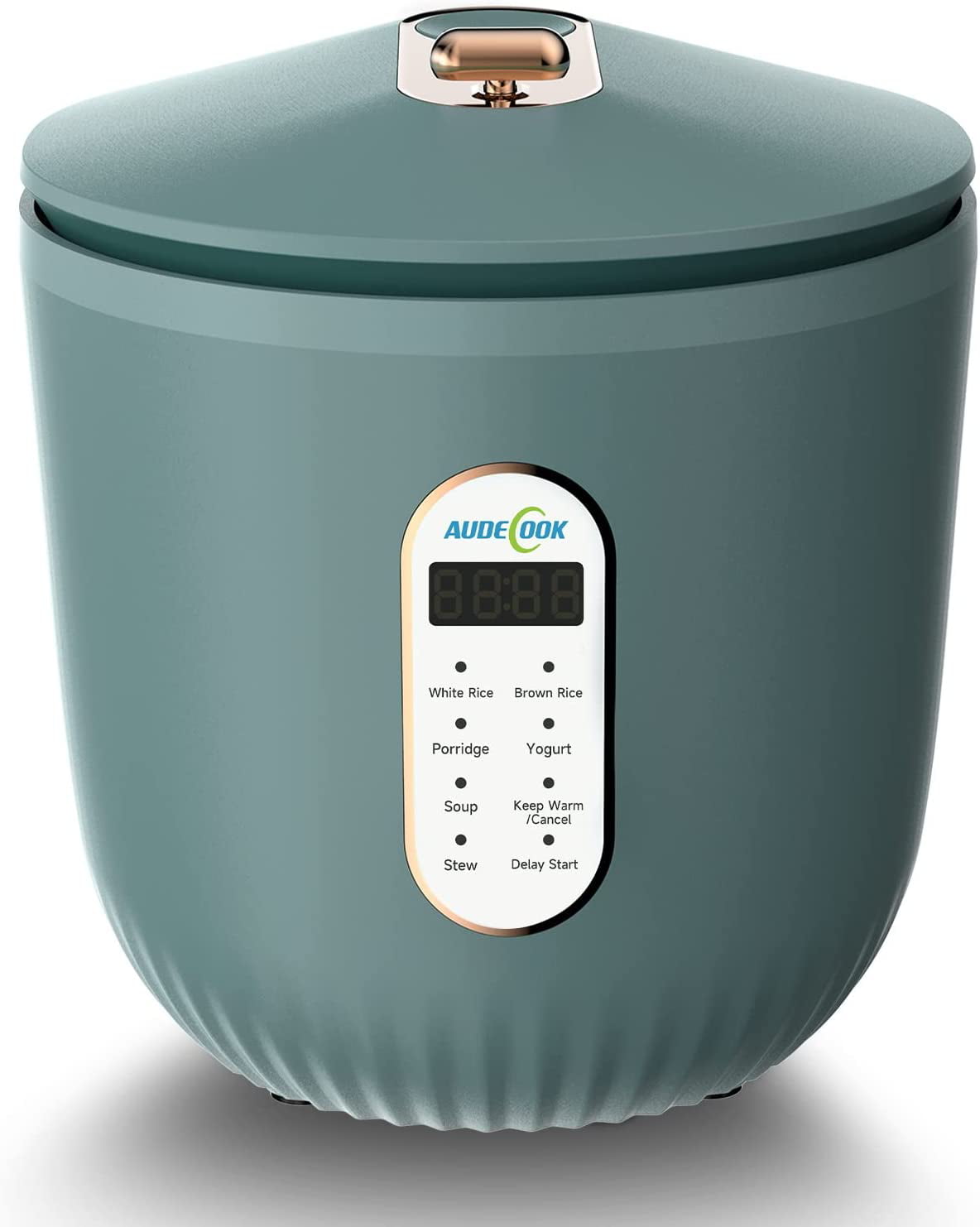 Digital Mini Rice Cooker, 4 Cups Uncooked (2L/1.8QT) Small Rice Cooker with  12H Delay Timer & Keep Warm Function, Electric Rice Cooker for Apartment/ Small Kitchen/College Dorm/RV Travel, Green 