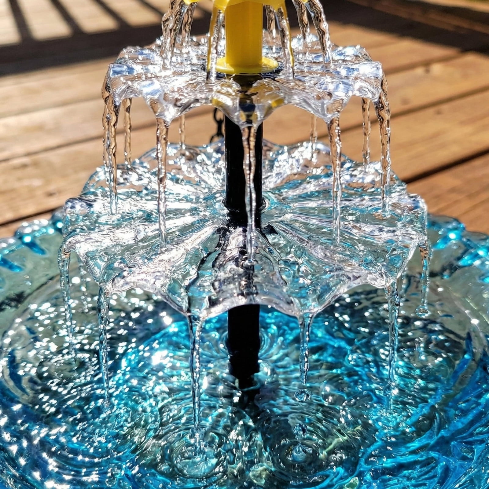Hanging Solar Bird Bath Fountain 3 Layers, 9.84''W Bird Bath Bowl with Solar Powered Pump for Outdoor Garden Backyard Patio Lawn, Wildlife Feeder