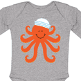 thumbnail image 4 of Inktastic Orange Octopus Cute Sea Creature Nautical Boys or Girls Long Sleeve Baby Bodysuit, 4 of 5