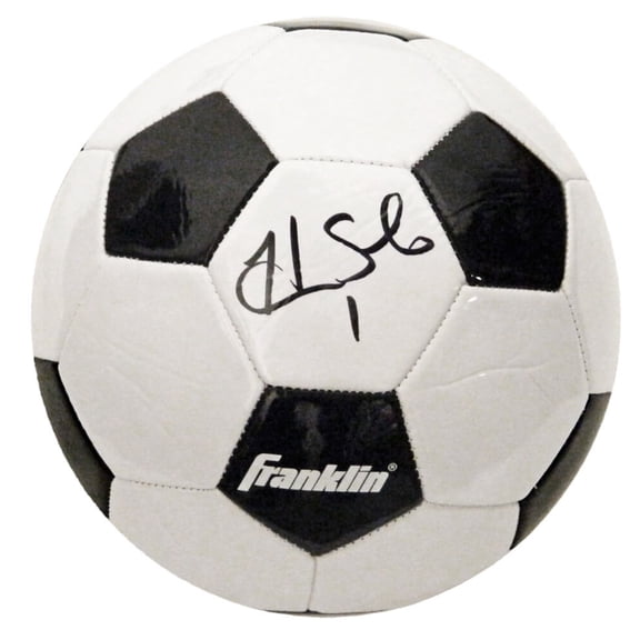 Collectible Hope Solo Signed Black & White Franklin Soccer Ball