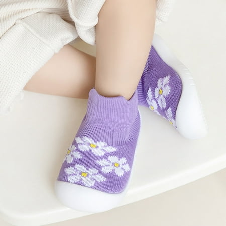 

Baby Sock Shoes Anti Baby Walking Socks Breathable Warm Soft Sole Rubber Cotton Socks Shoes Indoor Socks for Boys 12-18 Months