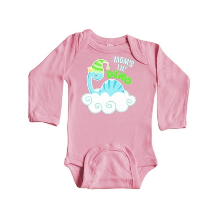 

Inktastic Moms Lil Dino- Cute Blue Baby Dinosaur Gift Baby Boy or Baby Girl Long Sleeve Bodysuit