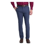 KENNETH COLE Mens Navy Plaid Classic Fit Pants 32W X 30L