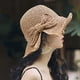 thumbnail image 2 of Sombrero plegable de paja plegable, gorra de verano con moño para mujeres niñas, correa ajustable (beige + caqui) brillar Electrónica, 2 of 6
