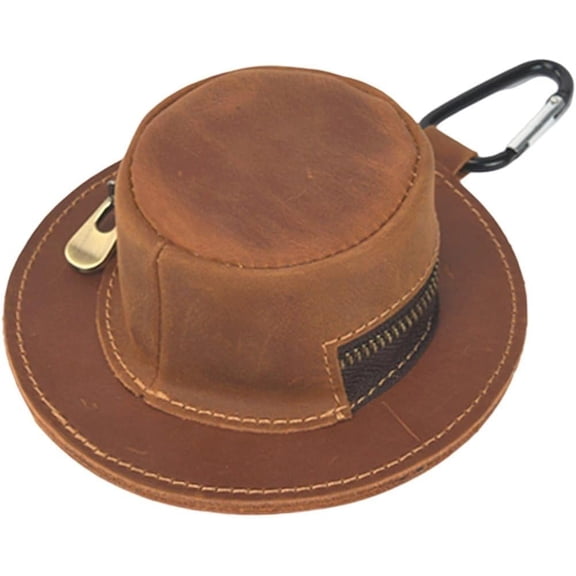 Fjlitx Mini Coin Purse Leather Wallet Cowboy Hat Shape Change Purse Men's Pocket with Keychain Fashionable Keychain Wallet Travel Gift Coin Pocket P