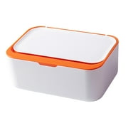 1pc Wet Wipes Dispenser Box Tissue Box Baby Wipes Holder Face Cover Holder Seal orange white