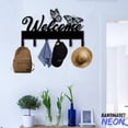 thumbnail image 4 of Handmadetneonsign Welcome Coat Rack Wall Hanger, Welcome Metal Wall Hooks, Text Keys Holder Home Decor 75310, 4 of 5