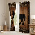 thumbnail image 3 of Homewish Horse Pattern Blackout Curtains Set of 2 (52x84 Each),Rustic Western Farmhouse Window Curtains,Black Brown Curtains and Drapes For Kids,Luxury Bedroom Decor, 3 of 6