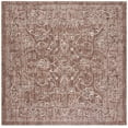 thumbnail image 3 of SAFAVIEH Courtyard Darin Botanical Indoor/Outdoor Area Rug, Brown/Ivory, 6'7" x 6'7" Square, 3 of 14