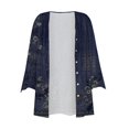 thumbnail image 5 of ZKIRBJV Cardigan for Women 3/4 Sleeve Kimonos for Women Lightweight Open Front Shrug Cardigan Floral Print Dressy Draped Outwear Coat Dark Blue 3XL, 5 of 6