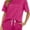 Rose Red, variant on ZANKLEY Womens 2 Piece Short Sleeve Pajama Set with Pocketed Drawstring Shorts Soft Casual Loungewear for Summer Sleep and Lounge