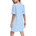 thumbnail image 5 of ANYJOIN Women Summer Dresses V Neck Ruffle Short Sleeve Sundress Casual Shift Dress, 5 of 5