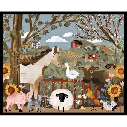 Farm Country Cotton Panel Fabric