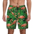 thumbnail image 3 of Uemuo Flamingo Pattern Mens Swim Trunks Quick Dry Board Shorts with Mesh Lining, Stretch Beach Shorts Quick Dry No-Chafing Board Shorts-, 3 of 9