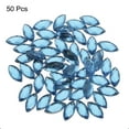 thumbnail image 3 of 50Pcs Acrylic Horse Eye Gems 7x15mm Flat Back Artificial Rhinestones for DIY Crafts Bead Jewelry Light Blue, 3 of 7