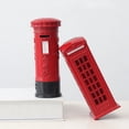 thumbnail image 3 of Caja de teléfono con decoración de Londres de 18cm, caja de efectivo, decoración de buzón, alcancía, decoración de artesanía de Metal (2 piezas) brillar Electrónica, 3 of 5