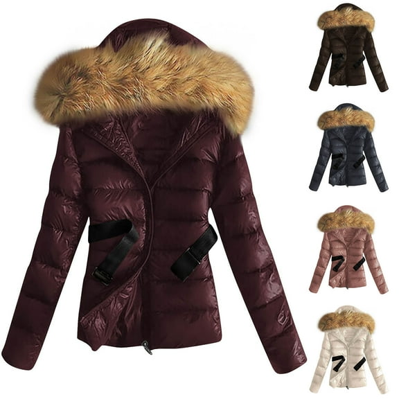 Njagoc3 Womens Winter Parkas Loose Fashion Pocket Zippered Tops Reversible Long Cotton Coat