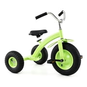 Gymax Kids Tricycle w/15 Inch Inflatable Rubber Tires Adjustable Handlebar & Seat Green