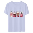 thumbnail image 4 of Meichang T-Shirts de la Saint-Valentin pour Femmes Mignons Cœur Graphique T-Shirts Manches Courtes Col Rond Cadeau de Saint-Valentin Tee Décontracté Cœurs Hauts, 4 of 6
