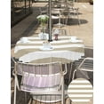thumbnail image 4 of Outdoor Tablecloth Classical Stripe Round Patio Tablecloths 60 Inch, Waterproof Outside Table Cloths with Umbrella Hole and Zipper, Khaki Summer Table Cover for Outdoor Tables, Picnic,, 4 of 6