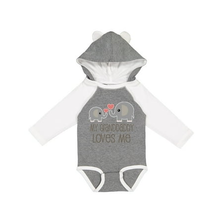 

Inktastic Grandaddy Loves Me Elephant Gift Baby Boy or Baby Girl Long Sleeve Bodysuit