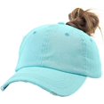 thumbnail image 1 of GFDYREE Ponytail Baseball Hat Distressed Retro Washed Womens Twill, 1 of 4