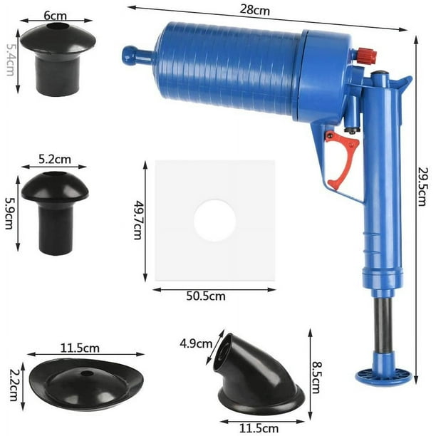 Pipe unclog a; Compressed Air, High Pressure Pump with 4 Different