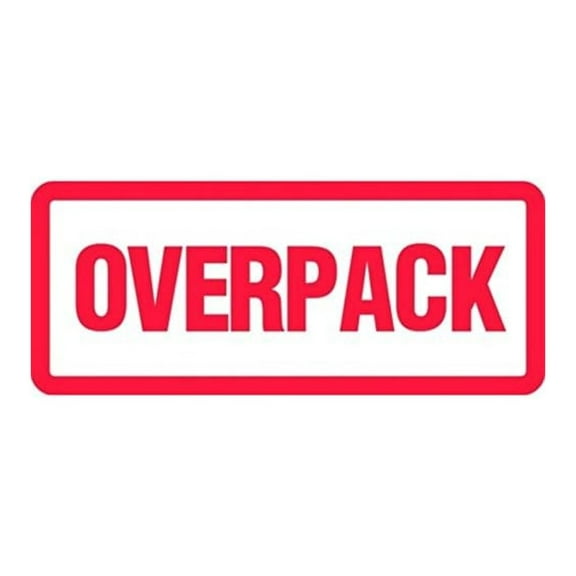 2-1/2" x 6" Overpack Labels (500 per Roll) White/Red 2.5 x 6 in