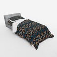 thumbnail image 2 of Ambesonne Ethnic Bedding Set 3 Pcs, Knitted Jacquard, Twin XL, Brown and Dark Blue, 2 of 2