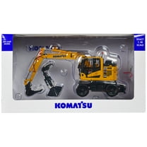 Komatsu PW148-11 Wheel Loader Yellow with Standard and Clamshell Buckets 1/50 Diecast Model by Universal Hobbies