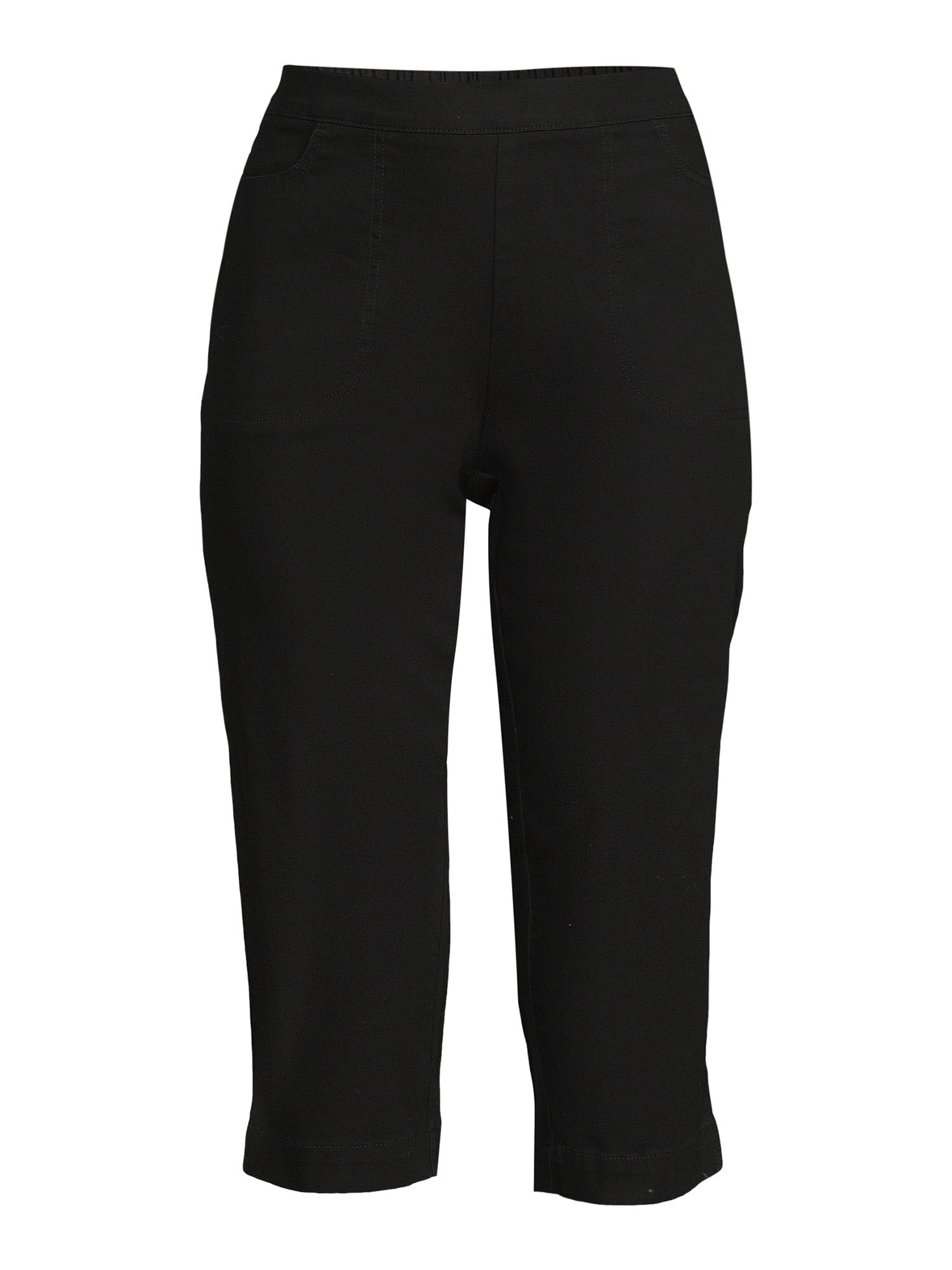Real Size Women's 19" Pull On 2 Pocket Stretch Capri