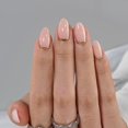 thumbnail image 2 of Uñas cortas en forma de almendra BtartBox de Press On Nails con diseño de lámina dorada, 2 of 9