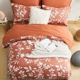 thumbnail image 4 of Davulos Full Bed in Bag,7 Piece Orange Bedding Comforter Set Floral Printed Complete Comforter Set for All Season with Comforter,Sheets,Pillowcases & Shams, 4 of 7