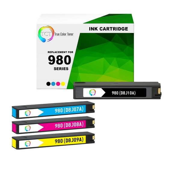 TCT 980 Ink Cartridge 4 Pack - Premium Compatible Replacement for HP 980