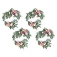 thumbnail image 1 of Guirnalda rústica de flores artificiales hecha a mano para la decoración de ceremonias y recepciones en el hogar. 4 rosa púrpura, 1 of 9