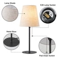 thumbnail image 4 of EDISHINE Table Lamps Set of 2 for Living Room Bedroom Pull Chain Switch, 4 of 9