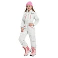 thumbnail image 4 of Mercatoo Hooded Ski Jumpsuit for Girls Boys Full Zip One Piece Quilted Snowsuit Teens Kids Elastic Cuffs Winter Warm Onesi𝗲 Outerwear, 4 of 9