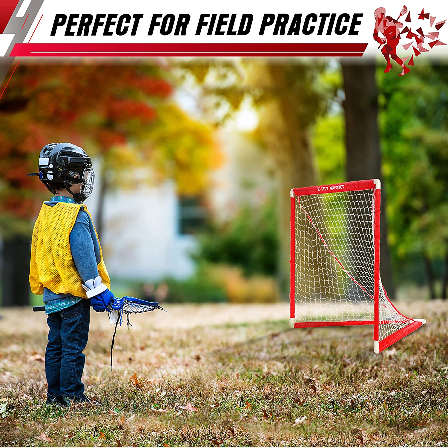 Lacrosse Goals for Youth & Kids, E-Jet, Children Teens Backyard Training, Practice & Exercise, Set of 2