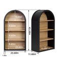 thumbnail image 4 of CQSXDA Black Arched Bookshelf for Home & Office 43" Tall 4-Tier MDF Storage Shelf with Anti-Tipping Safety, 4 of 10