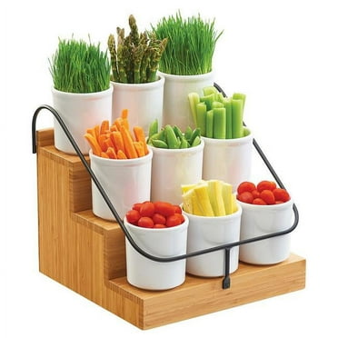 Cal Mil 3638-60 Bamboo Condiment Station - 14.375 x 13 x 12.25 in.