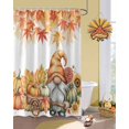 thumbnail image 3 of Fall Shower Curtain Pumpkin Gnome Bathroom Curtains with Hooks, Waterproof Fabric Maple Leaves Sunflower Thanksgiving Bath Shower Curtains Set for Bathroom Bathtubs Decor 36x72 Inch, 3 of 7