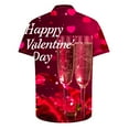 thumbnail image 5 of WREESH Men's Happy Valentine's Day Printed Shirt Button Up Shirts Short Sleeve Hawaiian Shirt Summer Tops Multicolor, 5 of 5